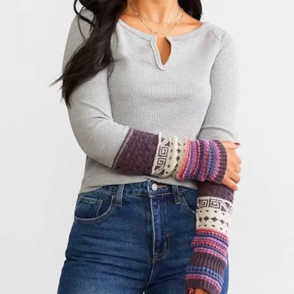 WE THE FREE BY FREE PEOPLE COZY CRAFT CUFF LONG SLEEVE THERMAL TOP - Picture 12 of 13